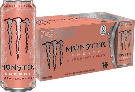 Clearance Sale – Monster Energy Ultra Peachy Keen. Sugar Free Energy Drink. 16 oz (Pack of 15)